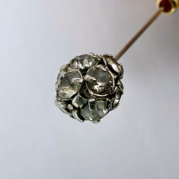 Antique Georgian / Early Victorian Paste Diamond Cluster Stick Pin - Picture 3 of 8